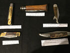 5 Vintage Pen Knives. Opinel, Colonial, Premier,  from Germany, and Pakistan
