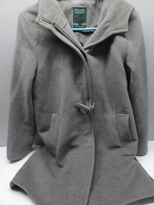 Abrigo para mujer Hilary Radley gris abrigo largo con capucha lana talla 8 Foto 1 de 4