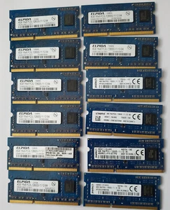 12x Lot 4GB Elpida PC3L-12800S SoDIMM DDR3-1600Hz Notebook Mini PC Memory RAM - Picture 1 of 1