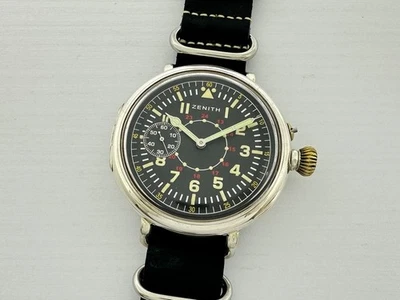 Zenith Laco Aviator Luftwaffe Pilot WW2 Vintage 1939-1945 Swiss Silver Men Watch - Image 1 of 4