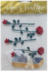 Pegatinas temáticas rosas rojas de boutique Jolee - Imagen 1 de 3