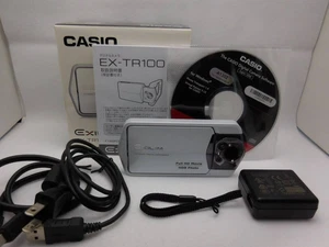 Cámara digital Casio EXILIM EX-TR100 blanca 12,1 megapíxeles inglesa funcionando - Imagen 1 de 2