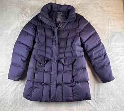 LL Bean DownTek Pertex Blue / Purple Parka Jacket Quilted Womens Size Small Reg - Image 1 of 4