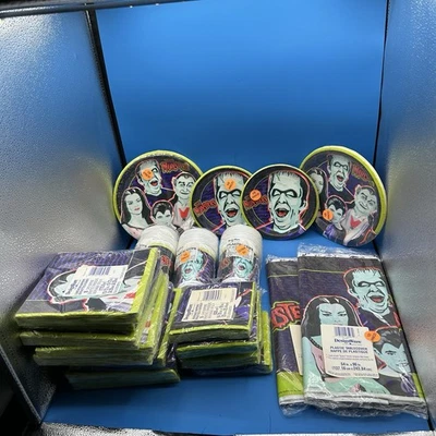 Vintage THE MUNSTERS Sealed Party Paper Plates, Napkins, Cups And Tablecover NOS - Image 1 of 4