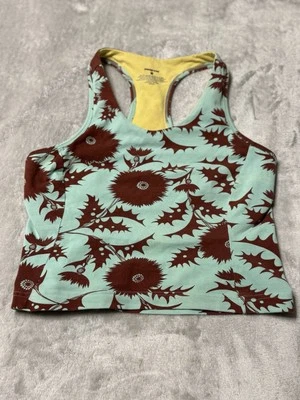 Camiseta sin mangas Patagonia espalda corredora para mujer M entrenamiento activo gimnasio sujetador apresurado floral usado en excelente estado Foto 1 de 4