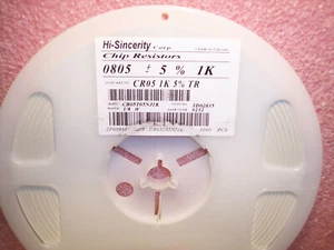 QTY (5000) 1K Ohm 1/8W 5% 0805 RESISTENCIAS DE CHIP SMD CR05T05NJ1K ALTA SINCERIDAD - Imagen 1 de 2