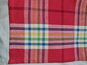Plaid Green Red Blue White Hand Towel NWOT 20 x 27" - Picture 1 of 5