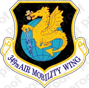 AUFKLEBER USAF UNIT 349th Air Mobility Wing Emblem NEU - Bild 1 von 1