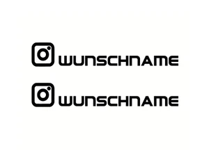 2x von Instagram Wunschname,Instagram Logo,Vinyl Aufkleber,Black,White,Chrom,Rot - Picture 1 of 4