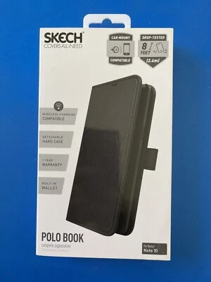 🔥🔥🔥Skech Polo Book - Galaxy Note10 - Funda Cartera Negra/Funda Rígida Desmontable Foto 1 de 4
