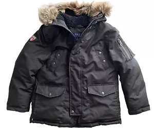 Polo Ralph Lauren Big Boy’s S (8) Water Resistant Down Parka Jacket Black - Picture 1 of 7