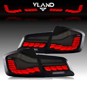 VLAND SMOKED OLED GST Tail Lights For BMW 5-Series 2010-2017 F10 F18 W/Animation