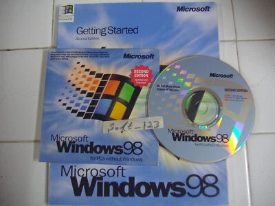  MICROSOFT WINDOWS 98 SECOND EDITION FULL OPERATING SYSTEM WIN 98 SE =NEW= - Image 1 of 3