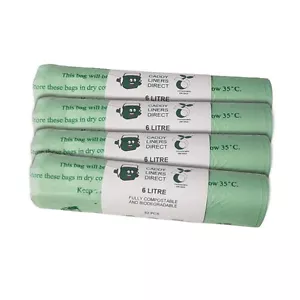 6 Litre x 208 CompostBag Compostable Food Waste Caddy Liner Bags (6L-200) - Picture 1 of 1