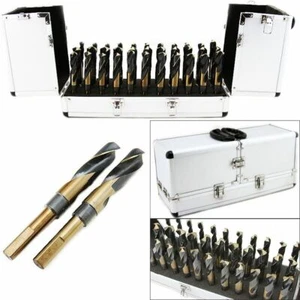33 PC LARGE SIZE SIZED STEEL METAL SILVER AND DEMING TOOL DRILL BIT SET DEMMING - Picture 1 of 3