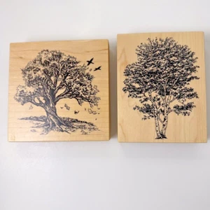 Big Oak Tree K-2184~Large Birch Tree K-1454~Nature~Rare~HTF~2 Rubber Stamps~PSX - Picture 1 of 8