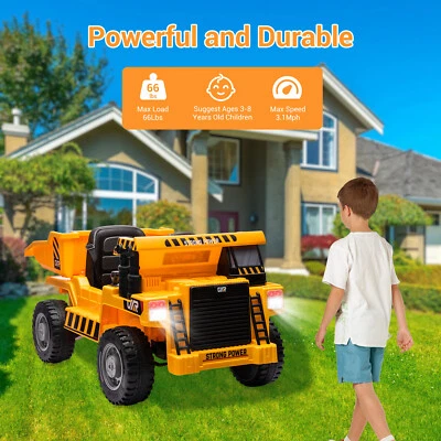 Volquete de Construcción Niños Eléctrico Paseo en Coche Juguetes Regalos 12V con Control Remoto Regalo NUEVO Foto 1 de 4