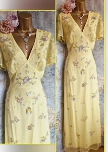 south very Lemon Lace 40s Beaded Embellished Wedding Occasion Evening Dress 12 - Imagen 1 de 13
