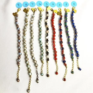 New, Murano Glass Bead Bracelet Gold Chain Venice Italy **Color & Size Choice** - Picture 1 of 11