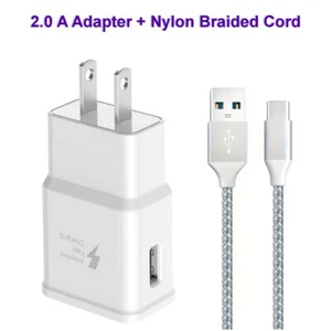 Adaptive Fast Charging Type C Cable + Wall/Travel Charger Adapter USB-C Cord - Picture 1 of 21