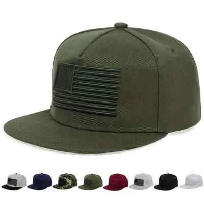 Baseball Cap USA American Flag Hat Army Snapback Adjustable Patriotic Flat Men - Image 1 of 4