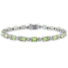 Amour Sterling Silver 8 4/5ct Tgw Peridot And Diamond Accent Bracelet