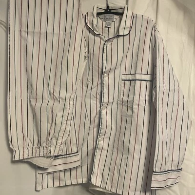 Pijama Van Heusen Editions para hombre talla M a rayas algodón poli pijamas ropa de dormir Foto 1 de 4