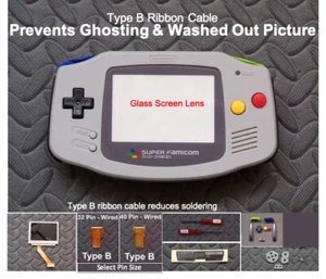 Kit GBA Backlight Backlit Adapt AGS101Mod con lente de vidrio + Tipo B Super Famicom - Imagen 1 de 12