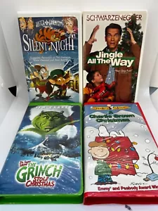 Charlie Brown Christmas VHS Lot The Grinch, Jingle All the Way & Silent Night - Picture 1 of 18