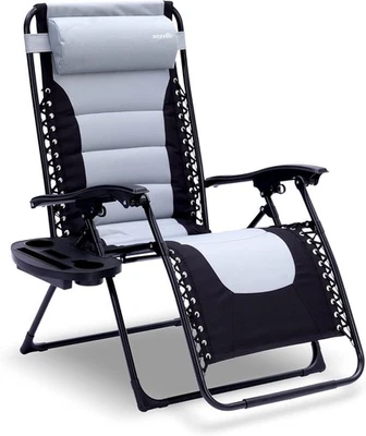 Zero Gravity Recliner Chair Foldable w/ Pillow Cup Holder Side Table Outdoor - image 1 of 4