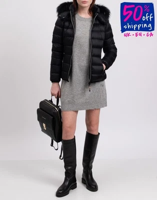 RRP €400 CAPE HORN Down Quilted Jacket IT42 US6 M Water Repellent Raccoon Fur - Image 1 of 4