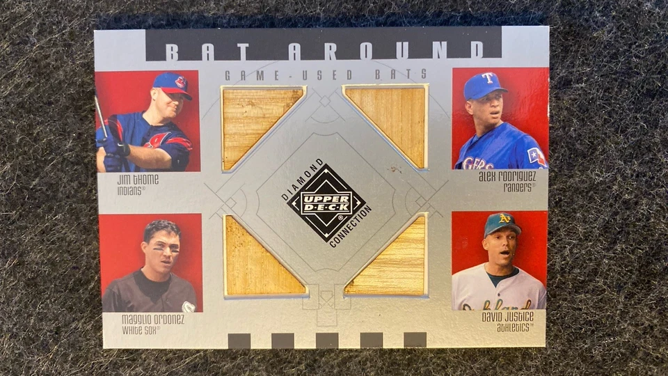 Bate de conexión Diamond Upper Deck 2002 alrededor de cuatro murciélagos GU Jim Thome Foto 1 de 1