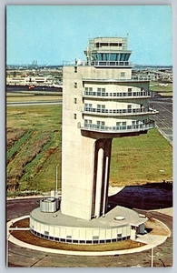 Vintage Postcard- New Airport Control Tower Newark New Jersey NJ - Picture 1 of 2