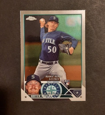 Bryce Miller Seattle Mariners 2023 Topps Chrome #USC99 RC Rookie Debut - Image 1 of 2