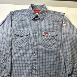 Wrangler Herren Karohemd Pearl Snap Western Flame Resistant Navy XL #071 - Bild 1 von 19