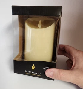 Luminara Vela Efecto Llama Real Marfil Pilar Vainilla Miel Aroma Cera Real Nueva - Imagen 1 de 8