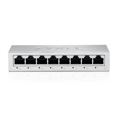 Zyxel 8-Port Gigabit Unmanaged Ethernet Switch   Ethernet Splitter   Desktop or  - Image 1 of 4