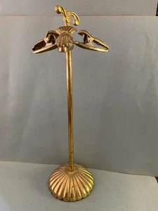 Vintage Victorian Brass Card Holder Spring Clip Clamp 3 Hands Stand Japan MCM - Picture 1 of 6