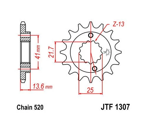 JT Front Sprocket 520 14T fits Honda XR650R 2000-2007 - Image 1 of 1