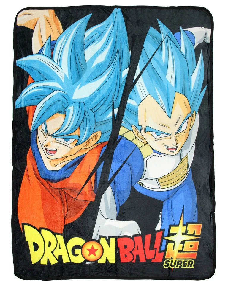 Manta polar suave y de felpa Dragon Ball Super Goku Saiyajin Dios azul Foto 1 de 3