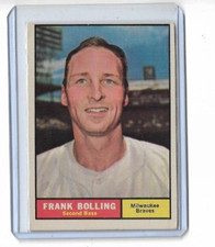 FRANK BOLLING 1961 TOPPS BASEBALL CARD #335 - VG (DS2)