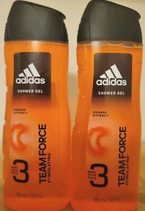 2 x ADIDAS TEAMFORCE SHOWER GEL 3 IN 1 HYDRATING 13.5floz 400ML - Picture 1 of 2