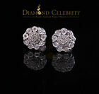 0.15Ct Diamond 925 Sterling Silver White Floral Earrings For Men's / Women's