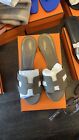 Hermes Etoupe Oasis Sandals Classic Gray Size 37.5 Bnib Fullset