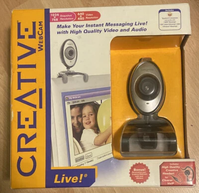 Creative Labs /  Webcam Live! / 1024 x 768 snapshot resolution / 640 x 480 New - Image 1 of 4