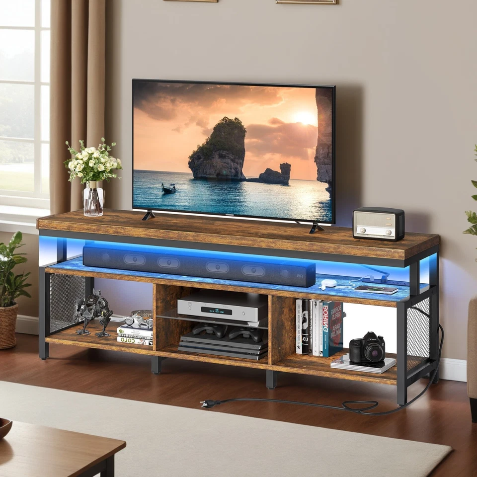 Suporte de TV LED com tomada para console de mídia centro de entretenimento de TV 70" - Imagem 1 de 1