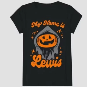 Lewis & Friends Girls' Short Sleeve Graphic Halloween T-Shirt Black NWT - Picture 1 of 9