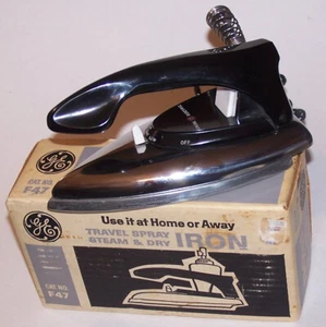 Hierro de vapor eléctrico de viaje vintage GE No. F47 en caja (650 vatios) EE. UU. - Imagen 1 de 15