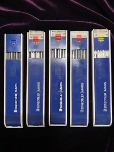 Staedtler Mars Carbon Leads B, 3 x 2H, 4H Lead Holder Clutch Pencils 5 Tubes - Picture 1 of 4
