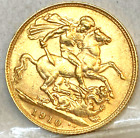 GREAT BRITAIN UK 1910 GOLD  SOVEREIGN KEY DATE  IN EXCELLENT CONDITION FOR AGE#2